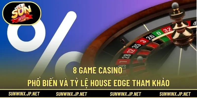 8 game casino phổ biến và tỷ lệ House Edge tham khảo